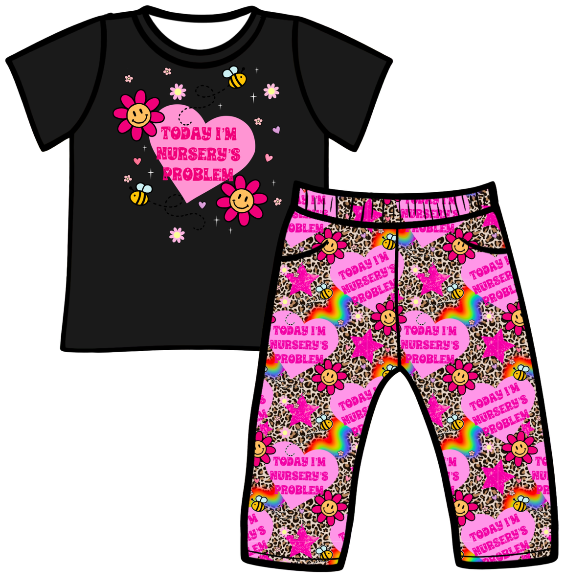 Nursery's Problem Graphic Tee T-shirt & Bottoms Set