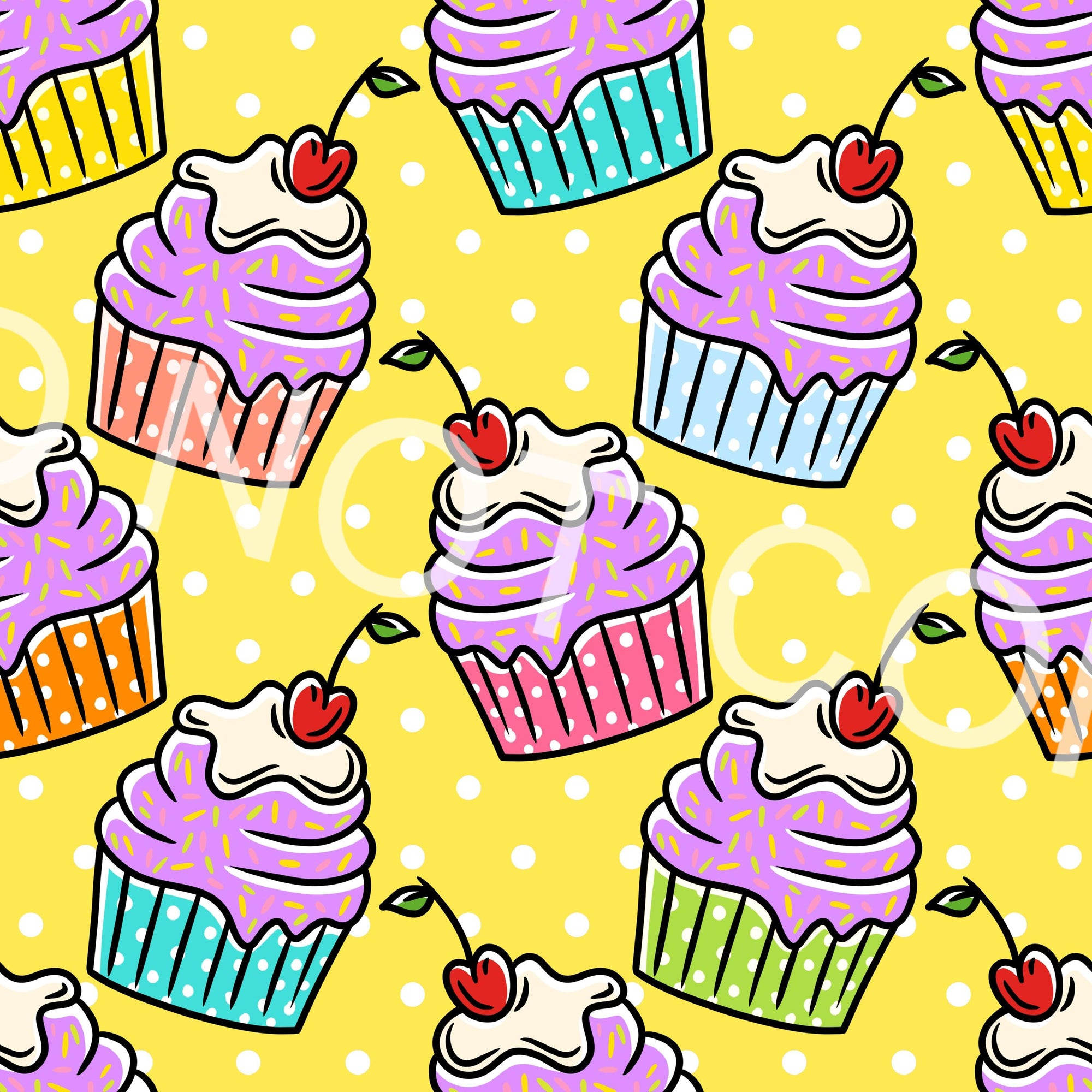 Yellow Cherry Cupcake