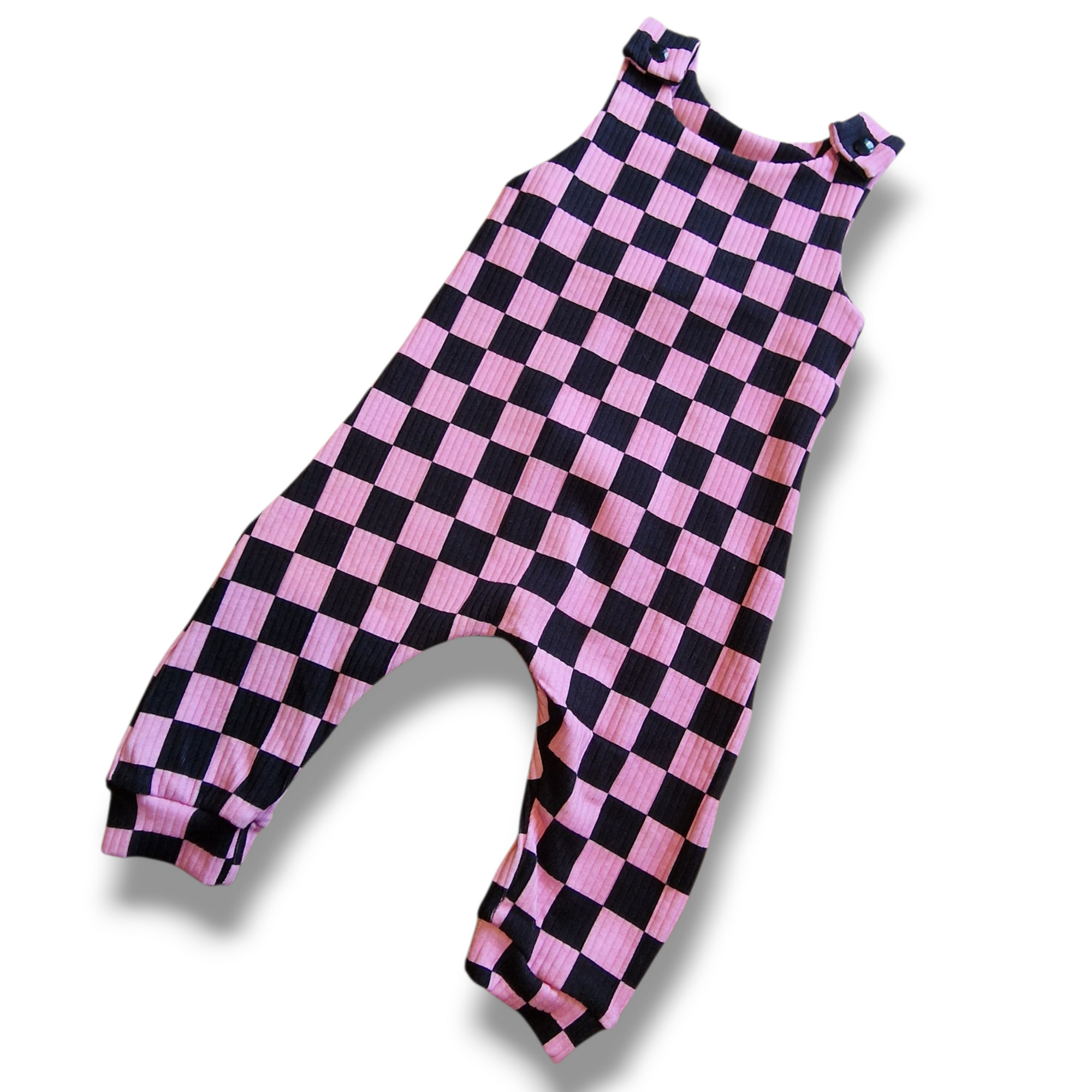 Pink Checkerboard Overitalls