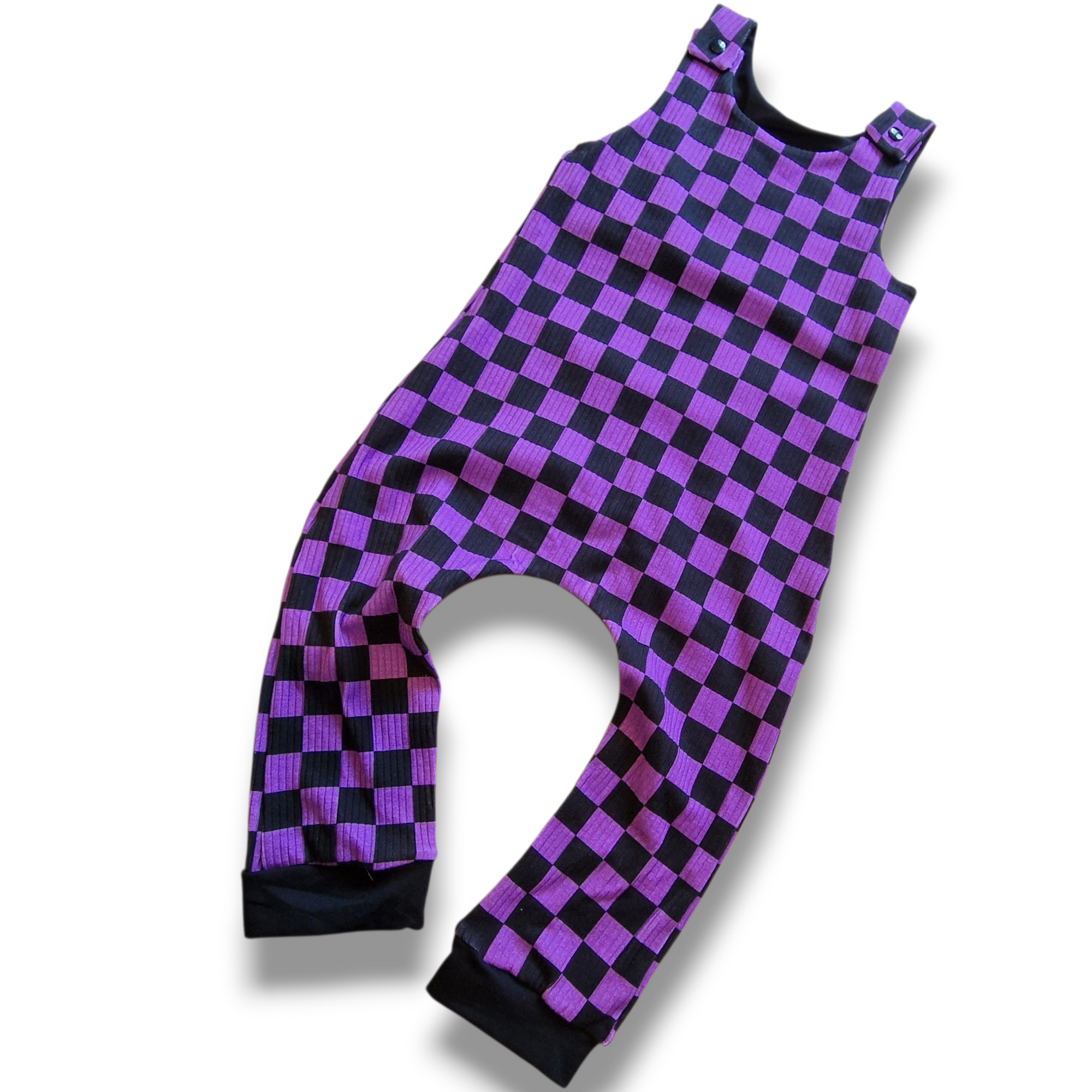 Purple Check Overitalls