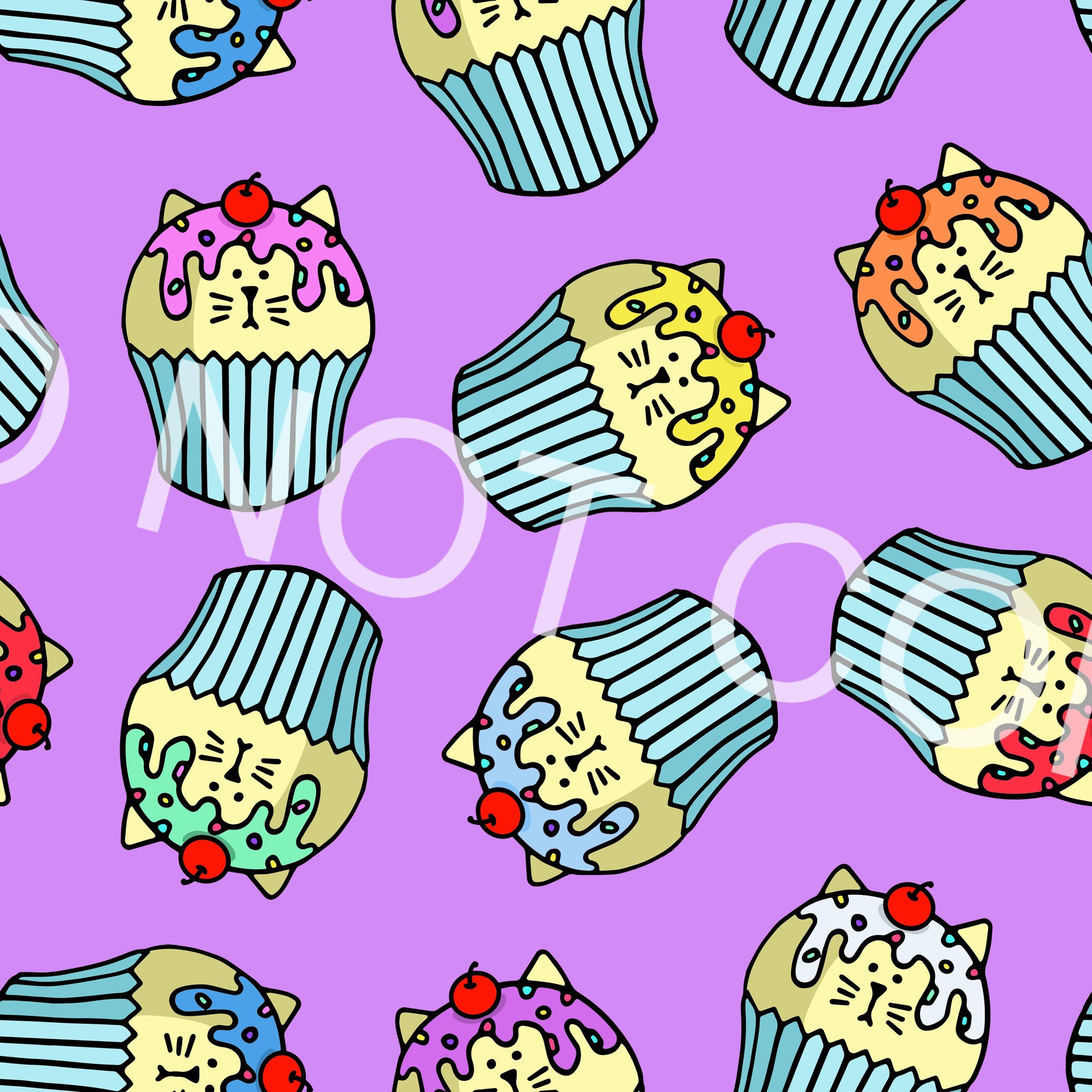 Cupcake Cat Purple