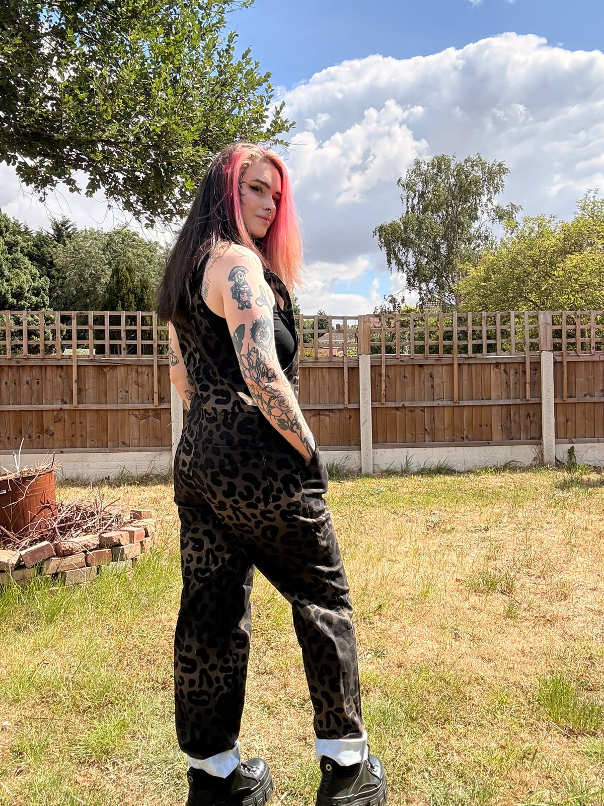 Leopard Dungarees in stock 'Lola' Alternative Dungarees