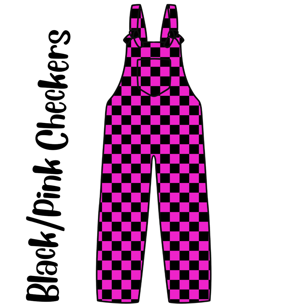 Flamingofruitsalad - Black/Pink Checkerboard