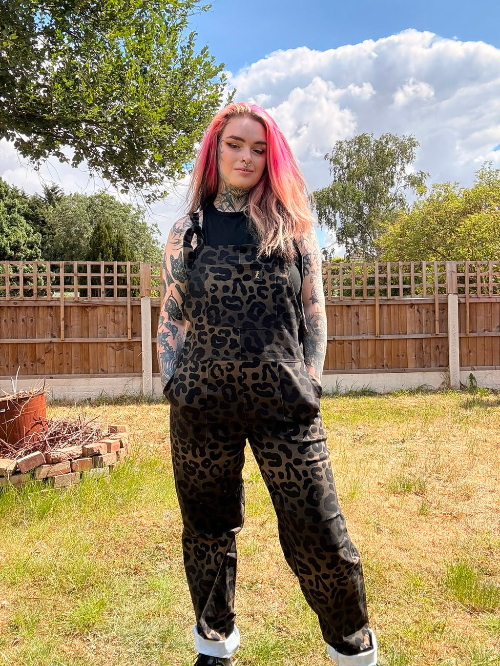 Leopard Dungarees in stock 'Lola' Alternative Dungarees
