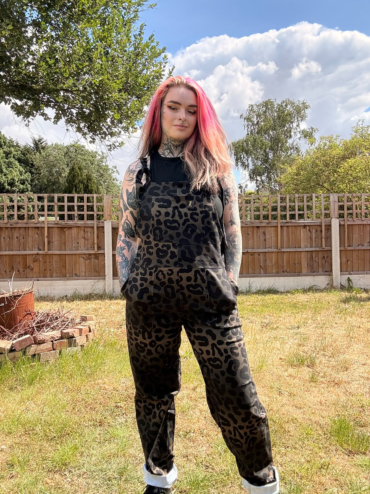 Leopard Dungarees in stock 'Lola' Alternative Dungarees