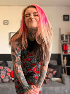 Vamp Cherries Dungarees in stock 'Lola' Alternative Dungarees