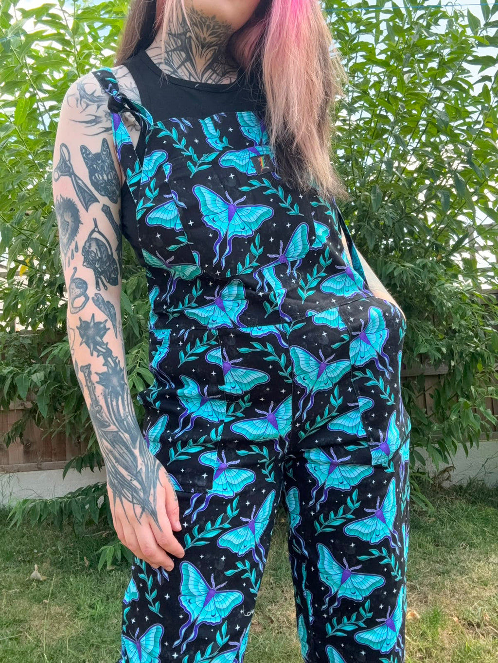 Luna Moth Dungarees in stock 'Lola' Alternative Dungarees