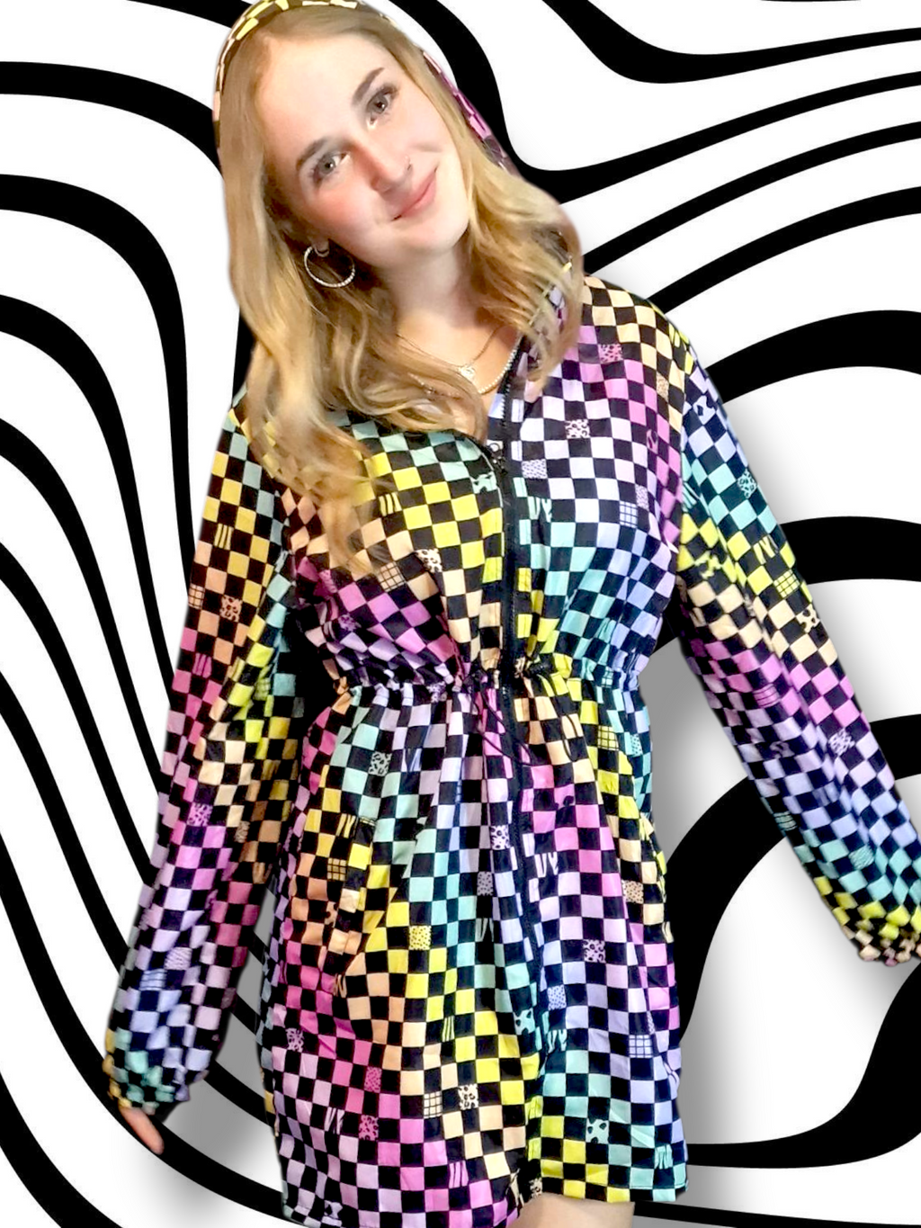 Rainbow Check Adult Pac-a-Mac