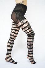 Load image into Gallery viewer, Fishnet Opaque Stripe Tights
