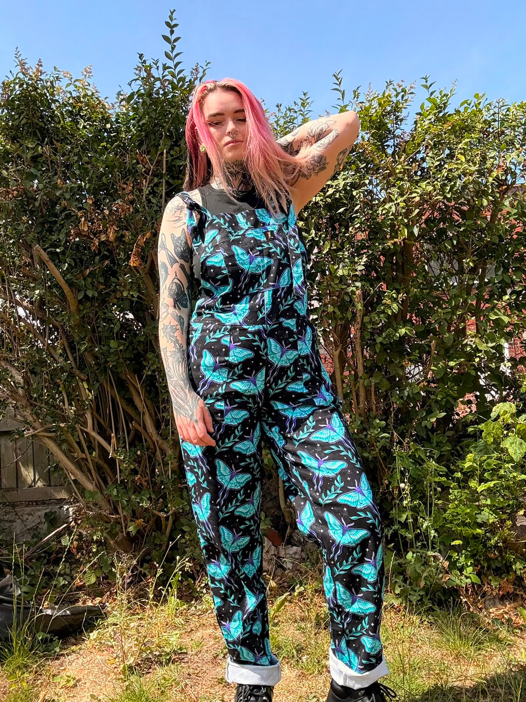 Luna Moth Dungarees in stock 'Lola' Alternative Dungarees