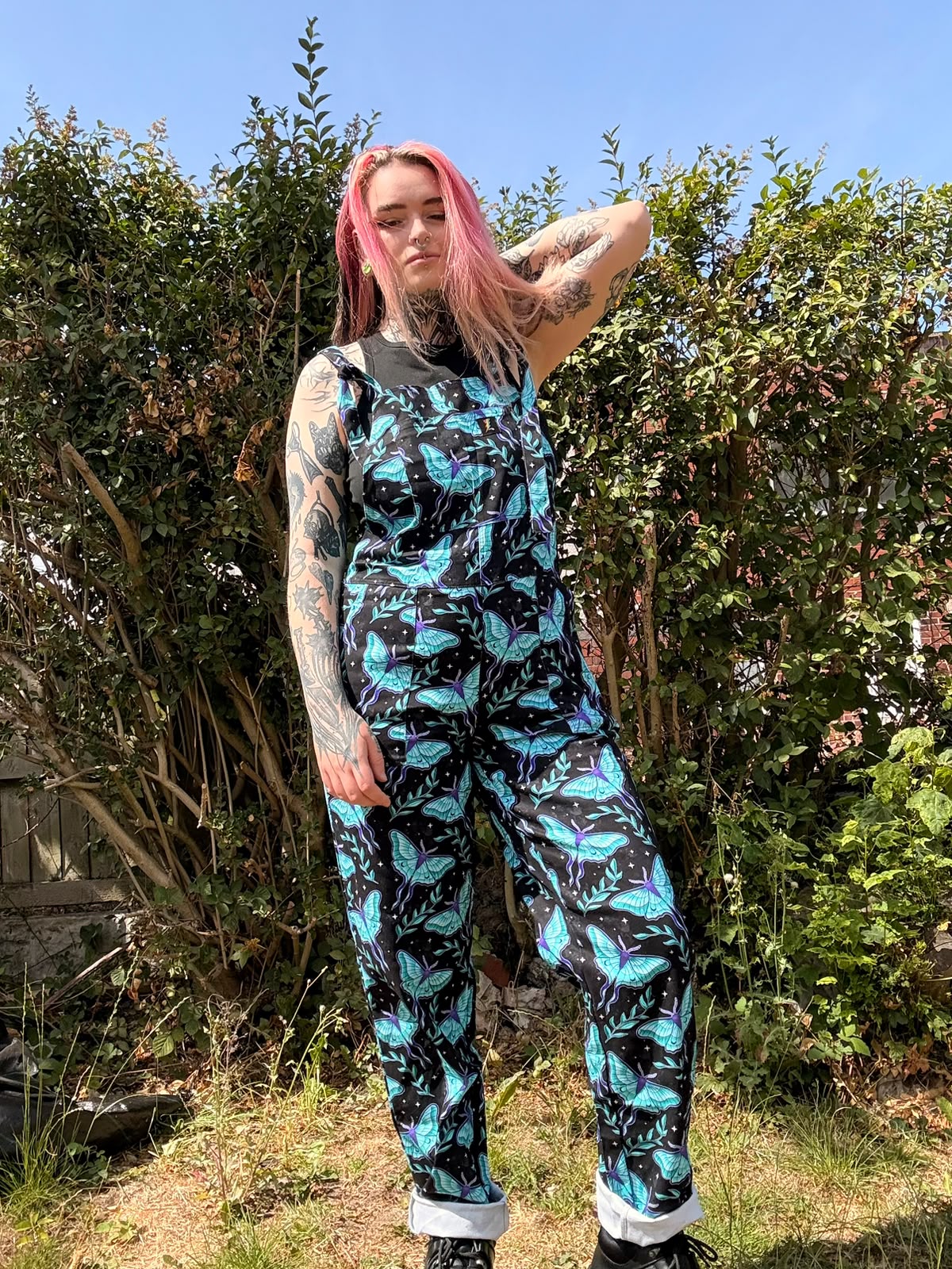Luna Moth Dungarees in stock 'Lola' Alternative Dungarees