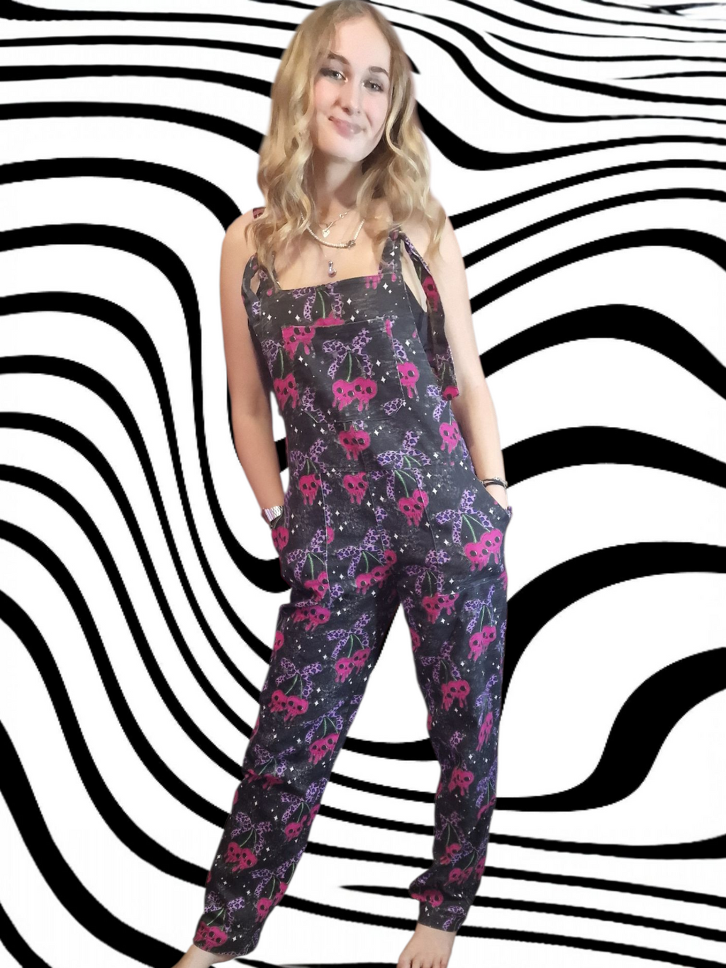 Cherry Skulls in stock 'Lola' Alternative Dungarees