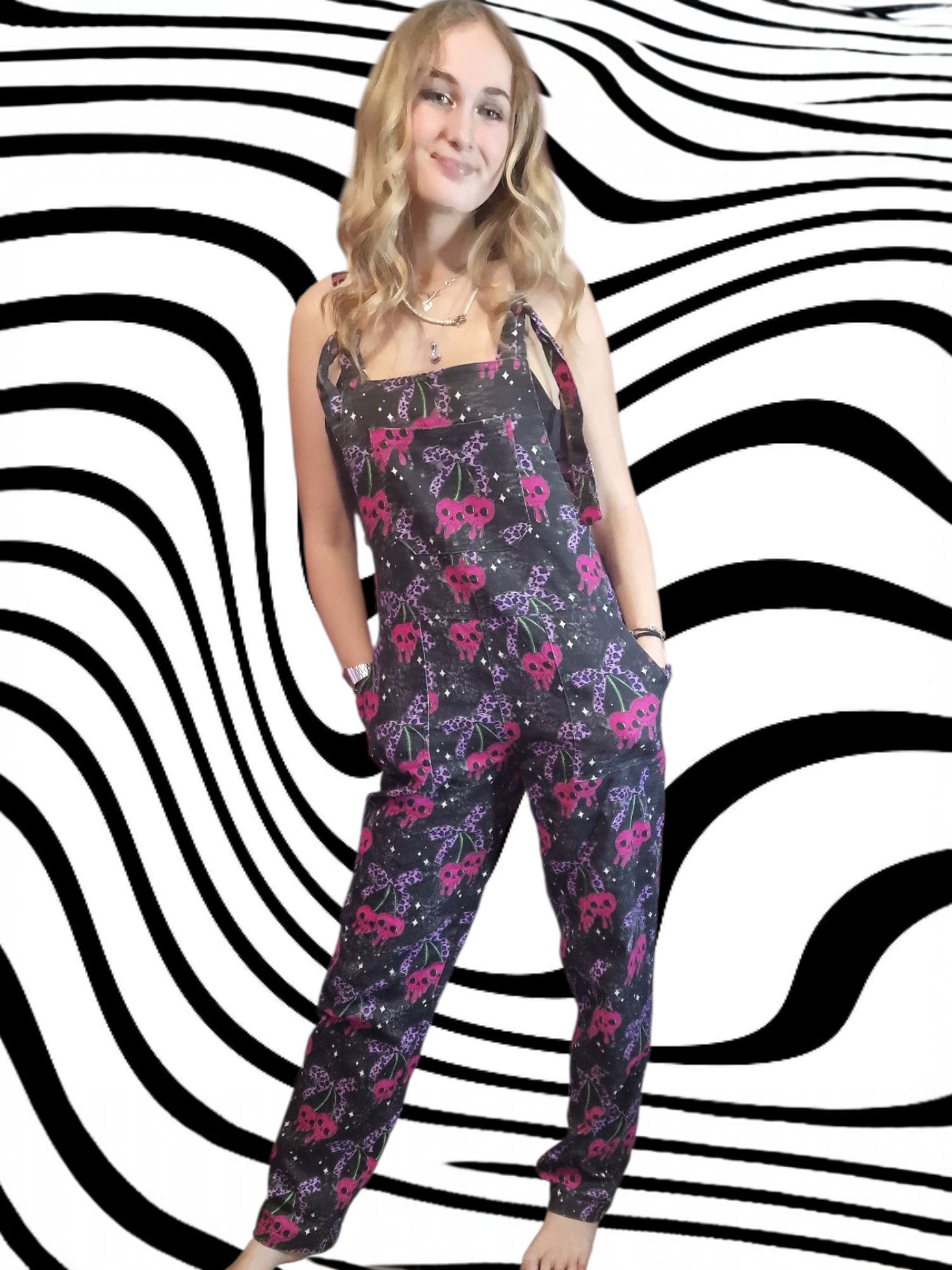 Cherry Skulls in stock 'Lola' Alternative Dungarees