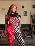 Heart Check Dungarees in stock 'Lola' Alternative Dungarees