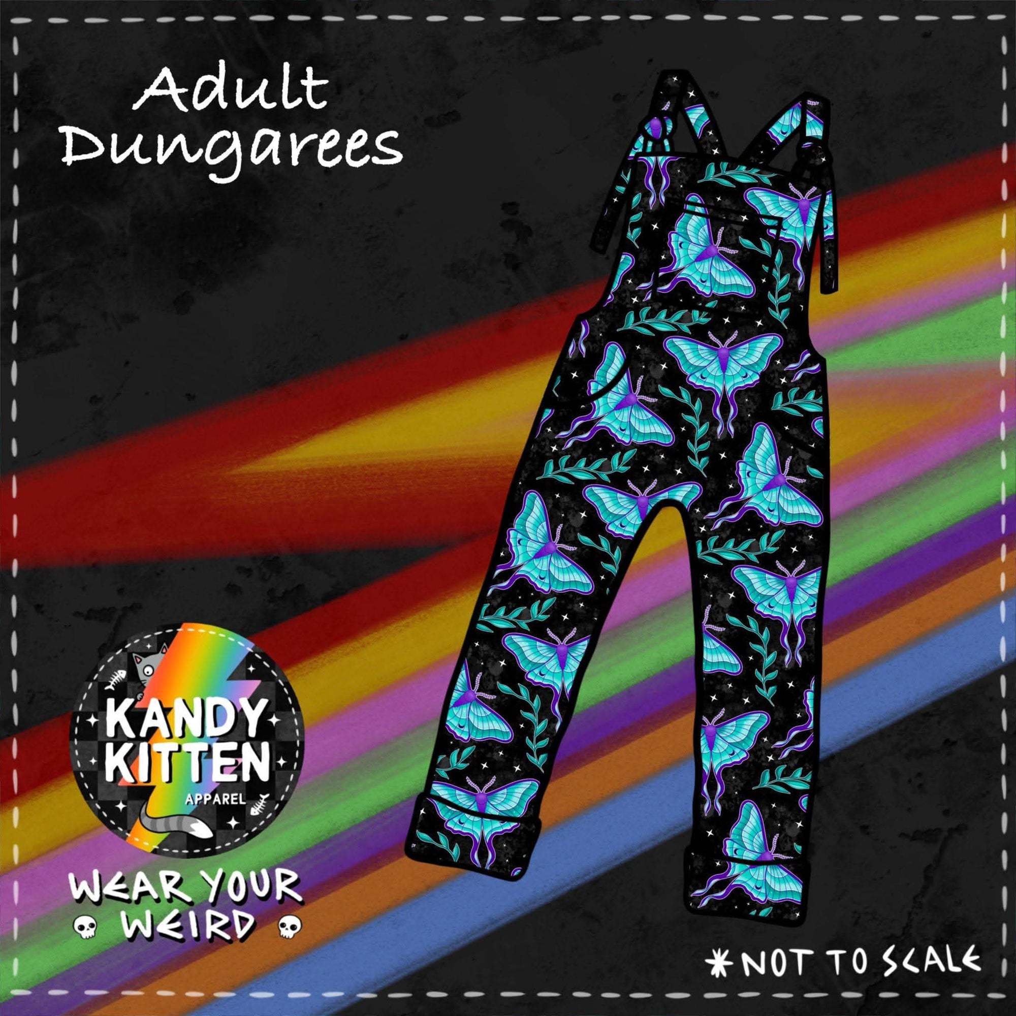 Teal Moth Dungarees Pre-order