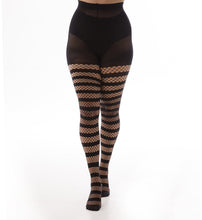 Load image into Gallery viewer, Fishnet Opaque Stripe Tights
