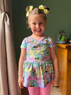 Girls Crossover Dress and Peplem Top