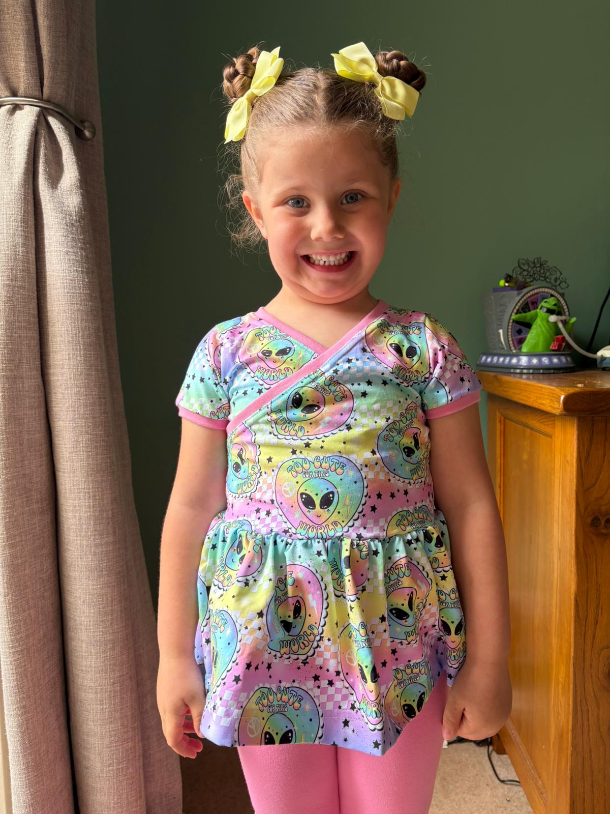 Girls Crossover Dress and Peplem Top