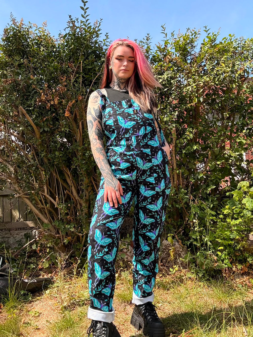 Luna Moth Dungarees in stock 'Lola' Alternative Dungarees