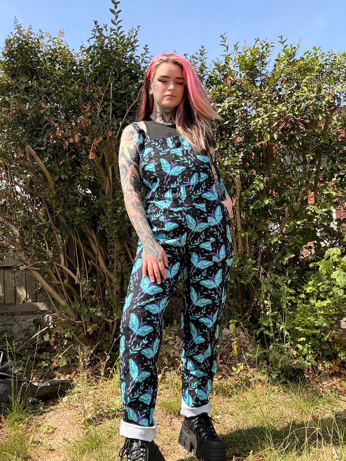 Luna Moth Dungarees in stock 'Lola' Alternative Dungarees