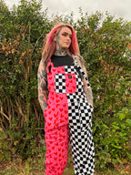 Heart Check Dungarees in stock 'Lola' Alternative Dungarees