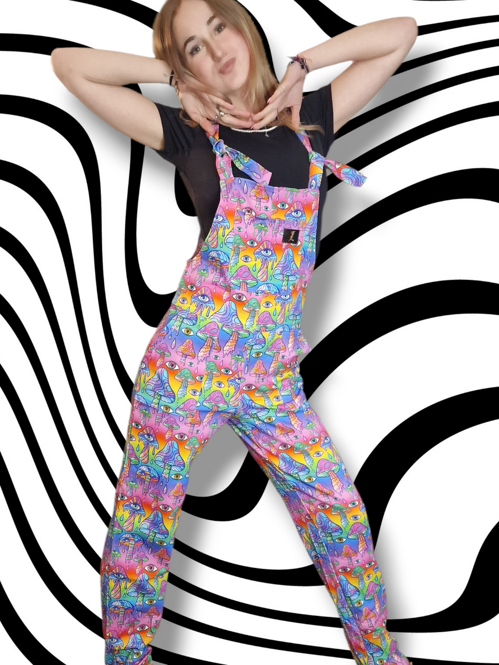 Magic Mushroom Dungarees in stock 'Lola' Alternative Dungarees