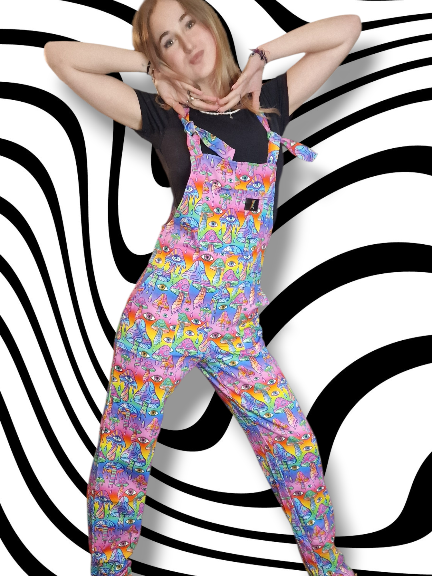 Magic Mushroom Dungarees in stock 'Lola' Alternative Dungarees