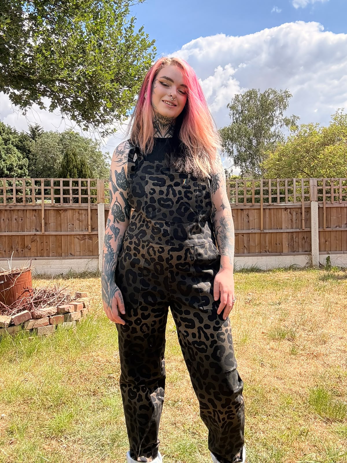 Leopard Dungarees in stock 'Lola' Alternative Dungarees