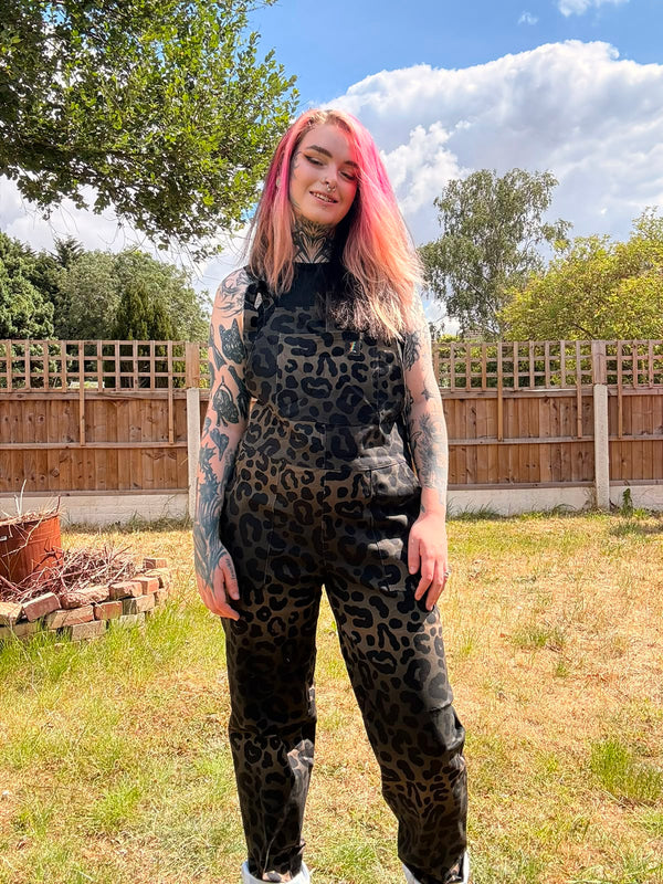 Leopard Dungarees in stock 'Lola' Alternative Dungarees