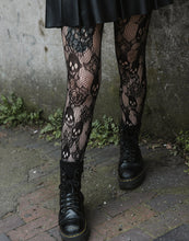 Load image into Gallery viewer, Rose Skull Net Tights
