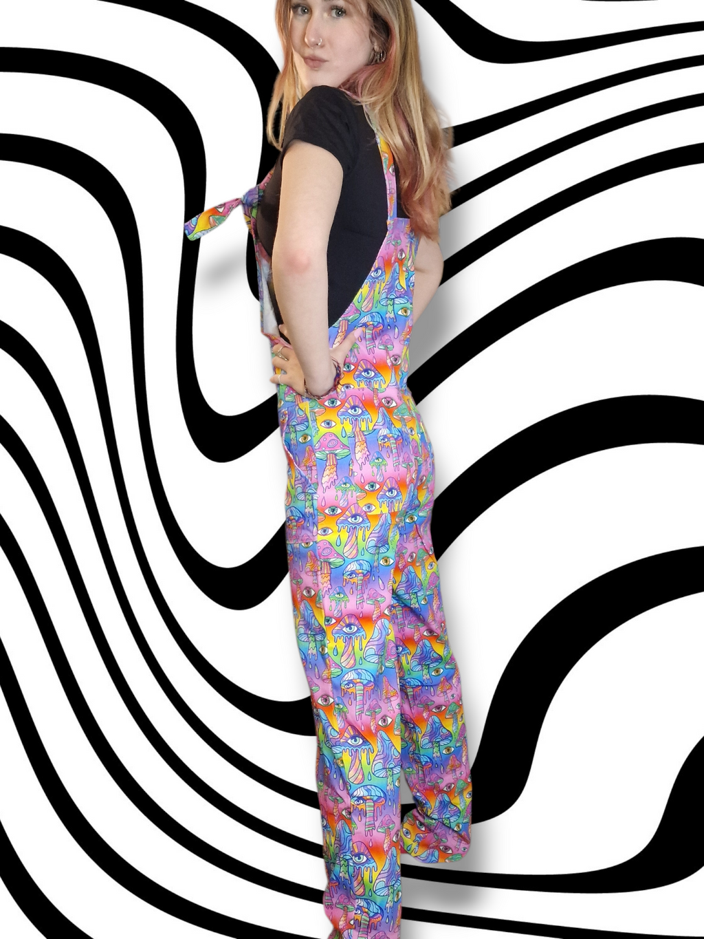 Magic Mushroom Dungarees in stock 'Lola' Alternative Dungarees