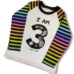 Kids birthday vinyl print Raglan T-shirt