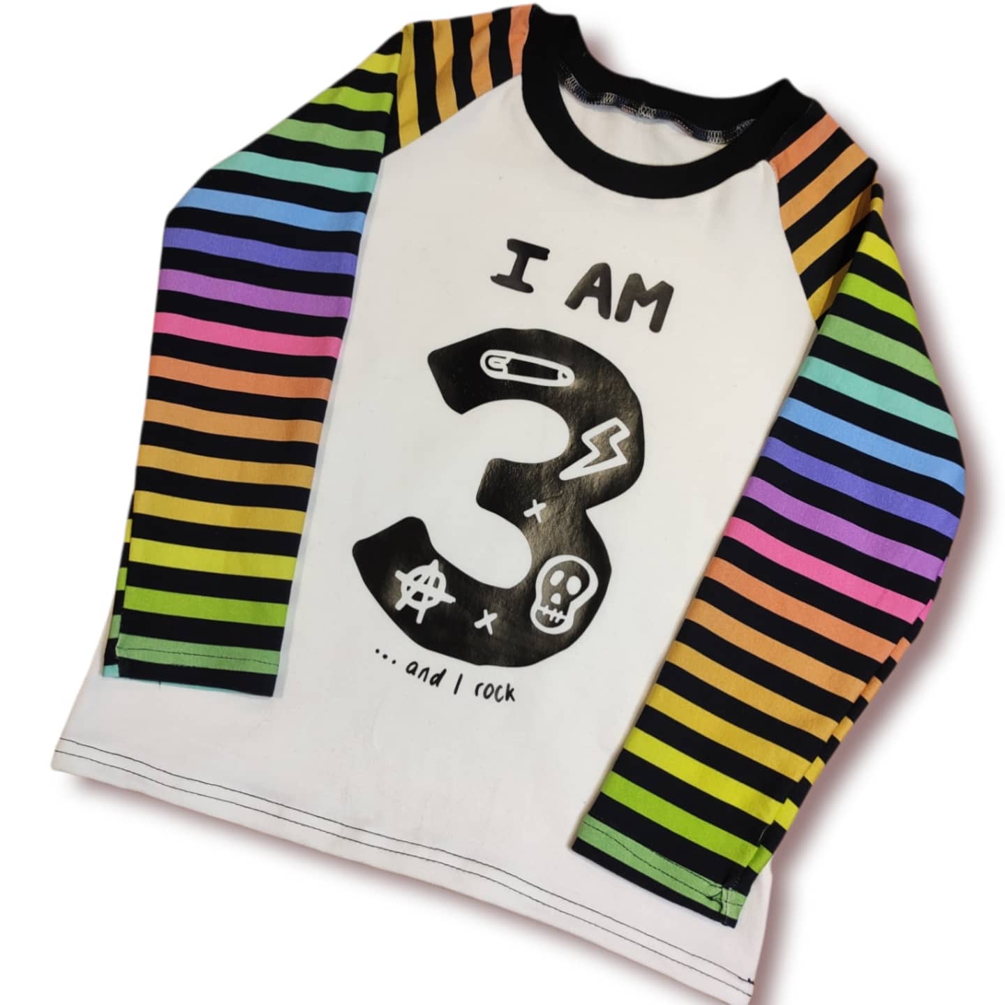 Kids birthday vinyl print Raglan T-shirt