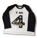 Kids birthday vinyl print Raglan T-shirt
