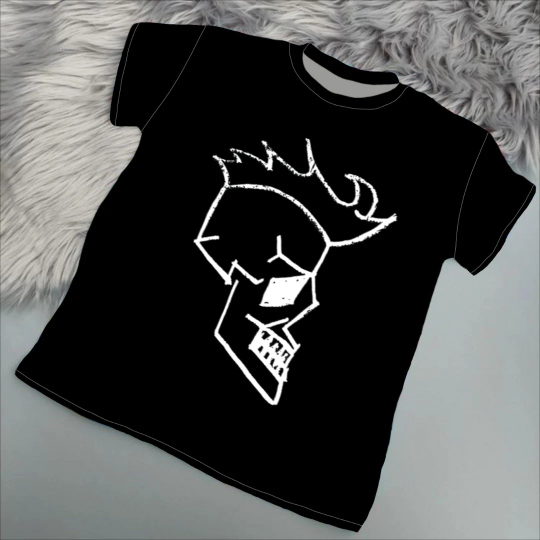 'Rockabilly Skull' Black Vinyl Tees